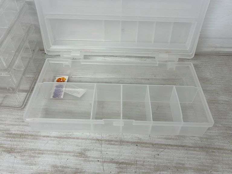 (7) Plastic shop, craft sorting boxes, up to 12 1/2