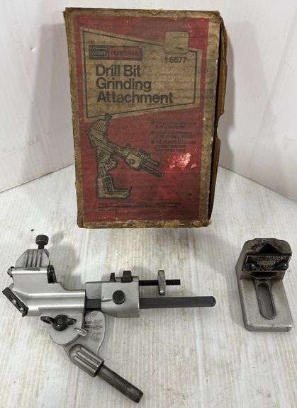 Craftsman drill bit sharpening jig for bench grinder - Albrecht Auction ...