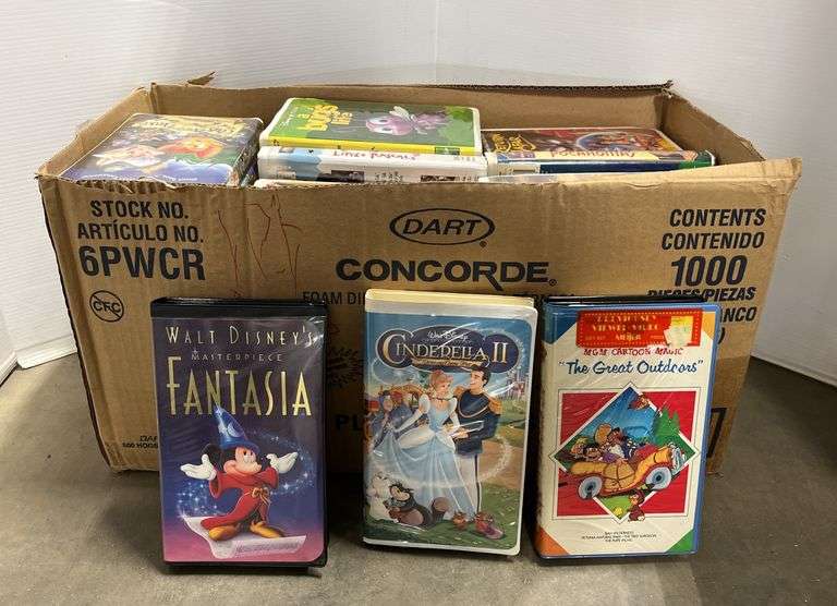 Vhs Package VHS tapes, mostly Disney, in original packages, good - Albrecht Auction ...