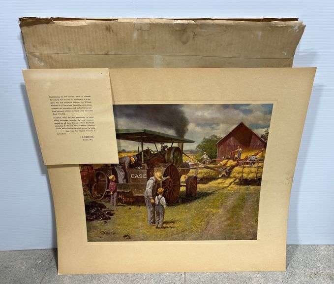 1950s J.I. Case Co. steam engine print, envelope- 18 1/2