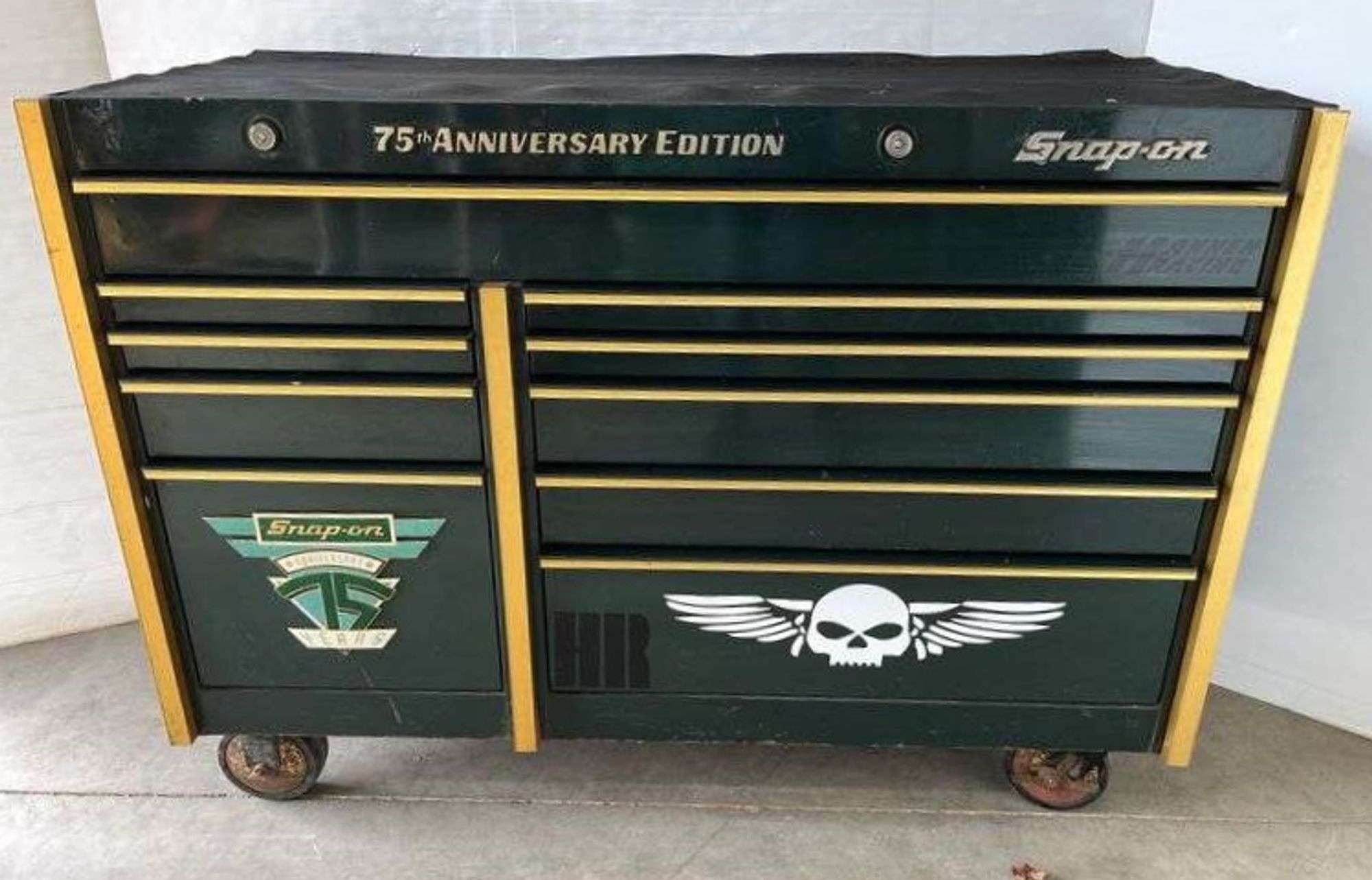 Snap-On 75th Anniversary tool box on wheels, 54 1/4