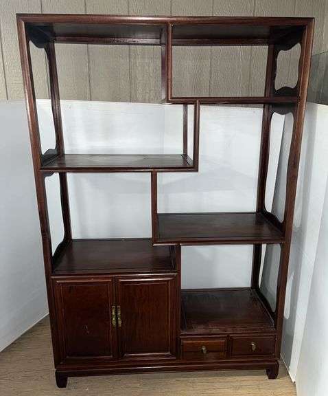 Early 20th Century Chinese display cabinet with base bainet on left side, 36"W x 11"D x 45"H