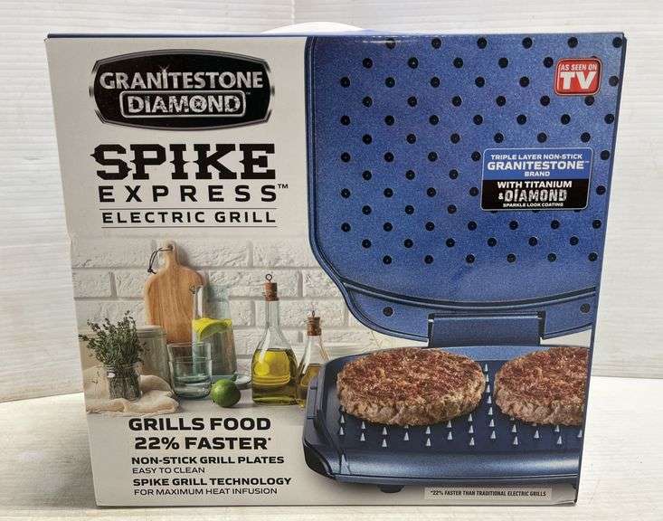 Granite Stone diamond spike express electric grill, 11" box, new, never ...