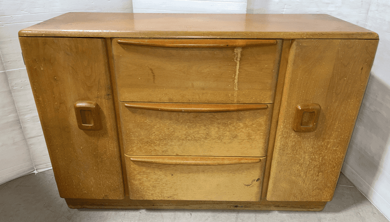 Heywood Wakefield buffet, 48"W x 18"D x 32 1/2"H, some wear and finish loss