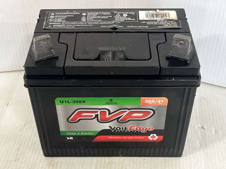FVP Lawn tractor battery, top post, 5"L x 7 1/2"W x 6 1/2"H, guaranteed