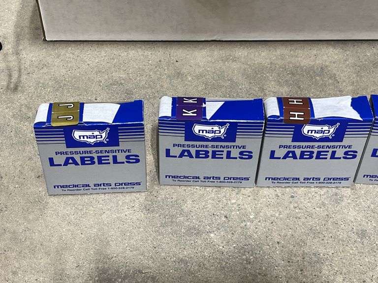 MAP pressure sensitive labels, many letters and other random labels ...