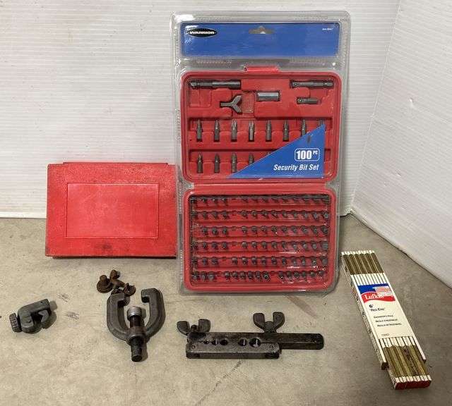 Cal Van double flare tool, 100-Piece security bit set, and Engineers ...