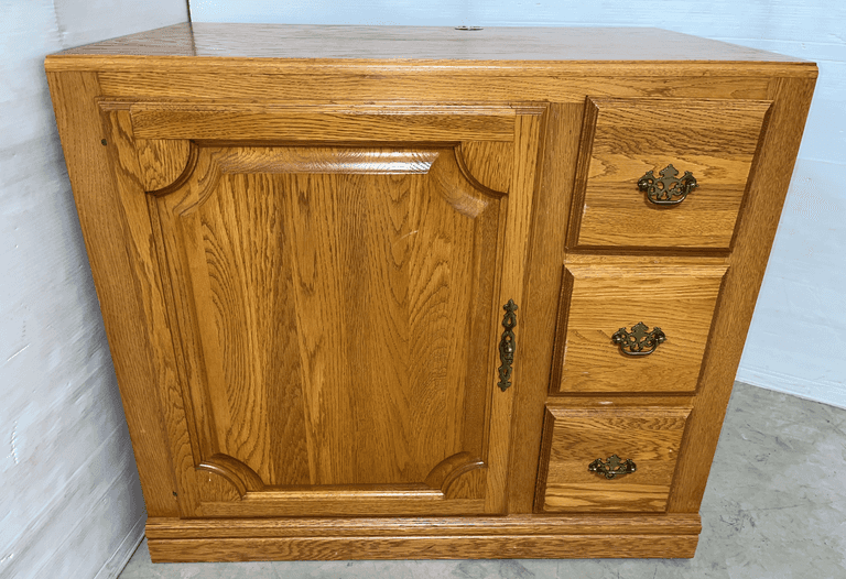 Oak office cabinet, 38"W x 24"D x 34"H