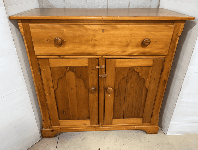 Primitive style sideboard, 44"W x 19"D x 42"H, back corner chipped