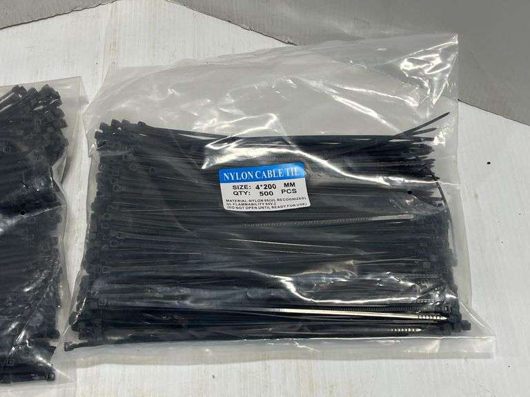 (1,000) Pieces of nylon cable ties, adjustable, heat and stain ...