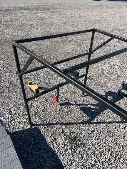 Homemade quad runner rack with brackets for auger, spud, and GPS ...