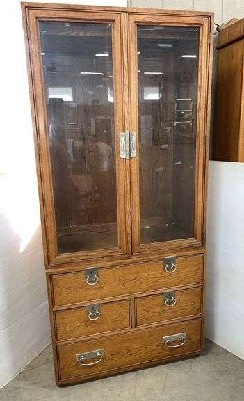 Founders 3-drawer cabinet with hutch top, overall- 36"W x 18"D x 78"H, no shelves