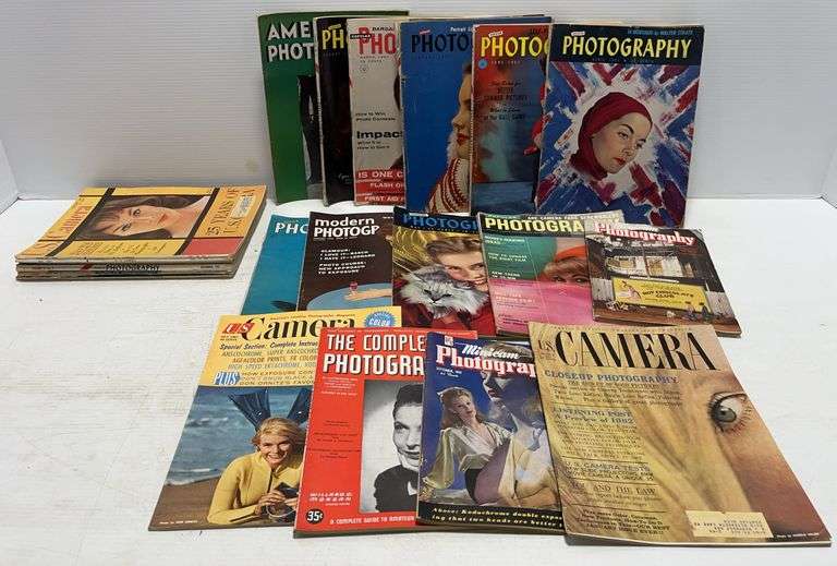 (20) Old photography magazines, srom 1940s through early 1960s ...