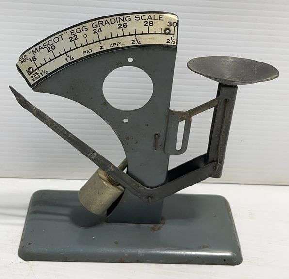 Antique Mascot egg grading scale, metal, 7