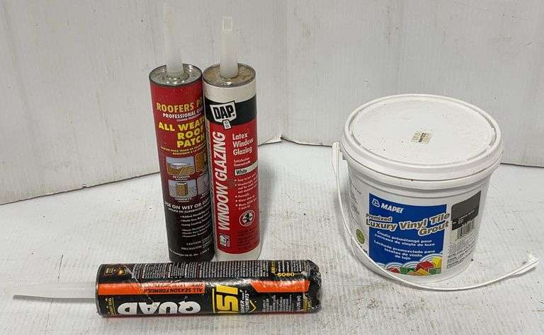 Roof patch, tube- 10 oz. tube; Window glazing, tube- 10 oz.; Quad ...