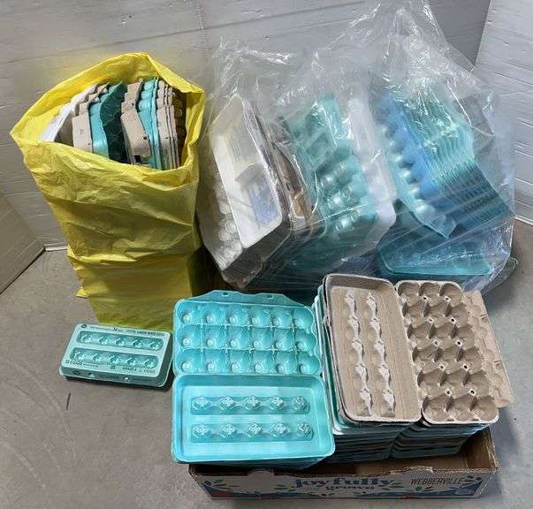 Large variety of 18-count egg cartons, and a couple of 24-count cartons ...