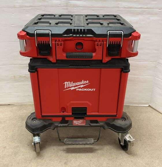 Milwaukee Packout 3-Piece Unit, 2- Tool Boxes on Cart