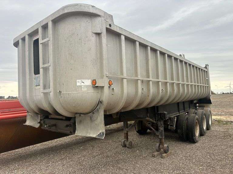 1972 Fruehauf 27’ Aluminum Dump Trailer, VIN:  FWP172807, 48” Sides, 2-Fixed & 1-Lift Axle.  Clean and Clear Title.
