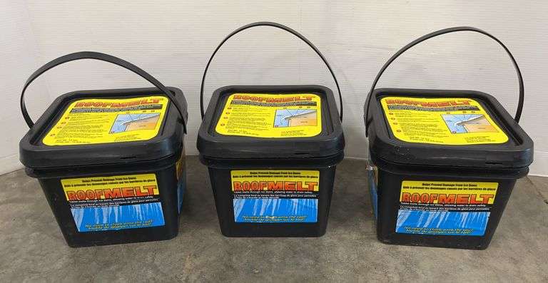 (3) 14 lb. containers of Roofmelt ice dam removal pucks, unopened ...
