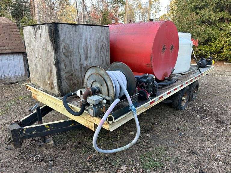 Tandem Axle Service Trailer with 500 Gallon Fuel Tank, Water Tank and Toolbox.  This item will sell with a Bill of Sale.