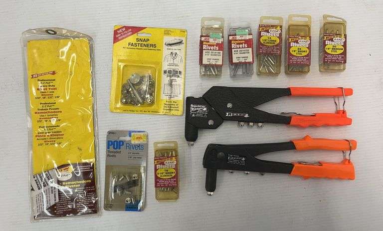 (2) Riveting Tools, and Rivets - Albrecht Auction Service