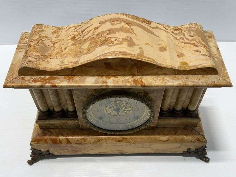 Older late 1800s Seth Thomas Adamantine 6-column mantle clock with ...