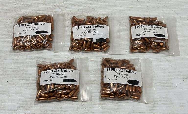 (500) Winchester .223 Bullets, 46-Grain HP, .224