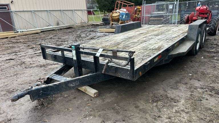 20' Tandem Axle Trailer with Beavertail, 83" wide, Heavy Duty Axles.  This item will sell with a Bill of Sale.