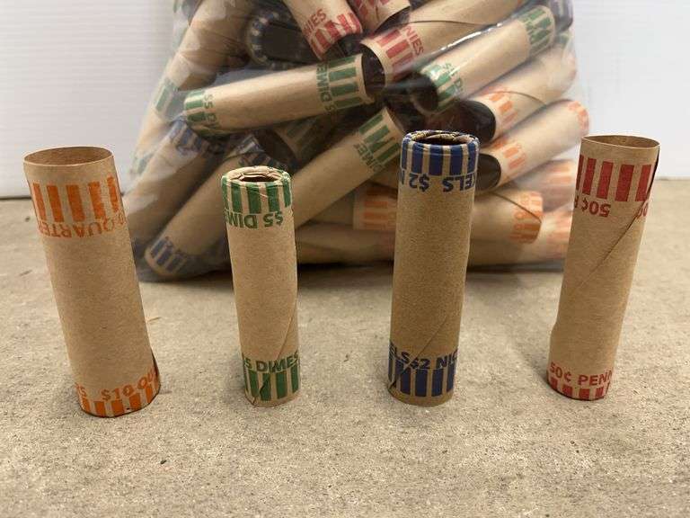 (100) Coin wrappers, 25-each of pennies, nickels, dimes, and quarters ...