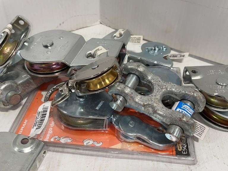 Clevises Set Pulleys and block and tackle sets, (2) Double clevises, pulleys- 1 1/2 ...