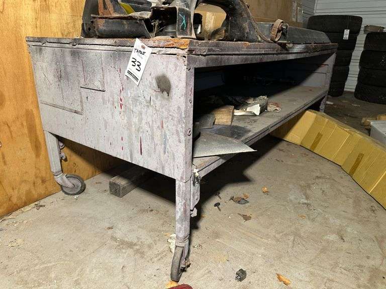 Shop Table.  NOTE:  Parts visible on and in table ar Not Included.