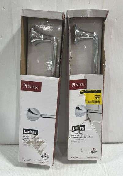 (2) Pfister Ladera towel bars in chrome, 18"L, new - Albrecht Auction ...