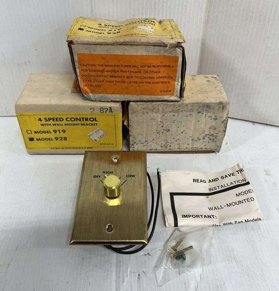 Control Items (3) Wall mounted speed control items, model 928, NOS/never used ...