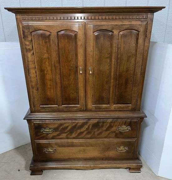 Ethan Allen highboy dresser chest, 42"W x 20"D x 58"H, solid, good