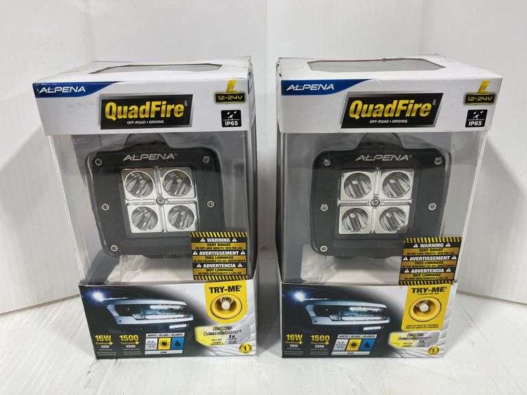 (2) Alpena 12/24V lights, up to 2,500 lumen, NIP - Albrecht Auction Service