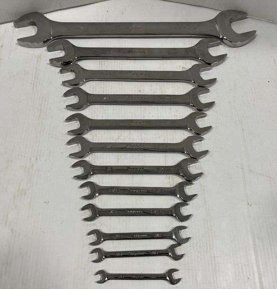Snap-On open-end wrenches, include: 1 5/8 x 1 1/2, 1 3/16 x 1 1/8, 15/ ...