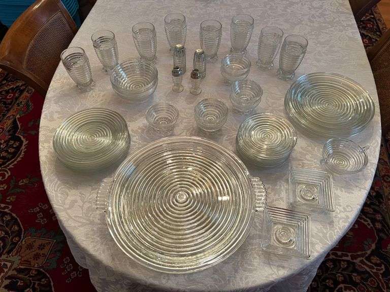 (46) Pieces of Anchor Hocking Manhattan, include 2 Bowls, 5 3/4