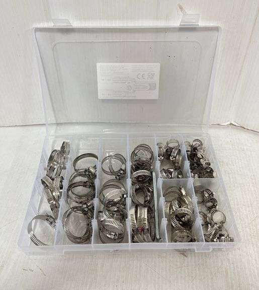 91-Piece stainless steel hose clamp assortment kit, adjustable worm ...
