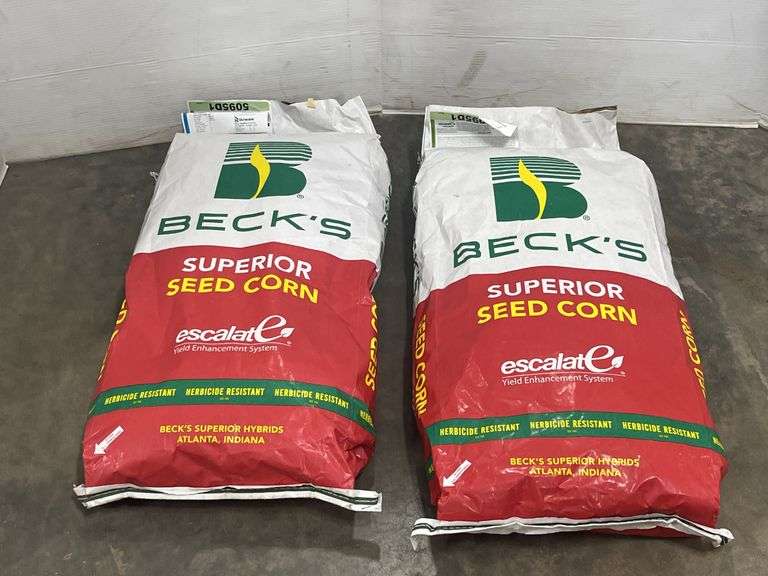 (2) Bags of Beck's corn seed with escalate yield enhancement, herbicide
