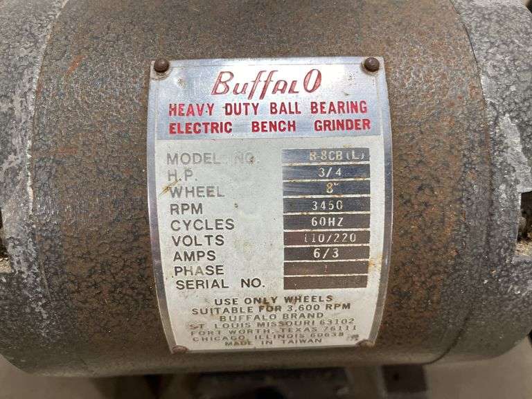 Heavy duty buffalo bench grinder, model B-8CB(L), 8