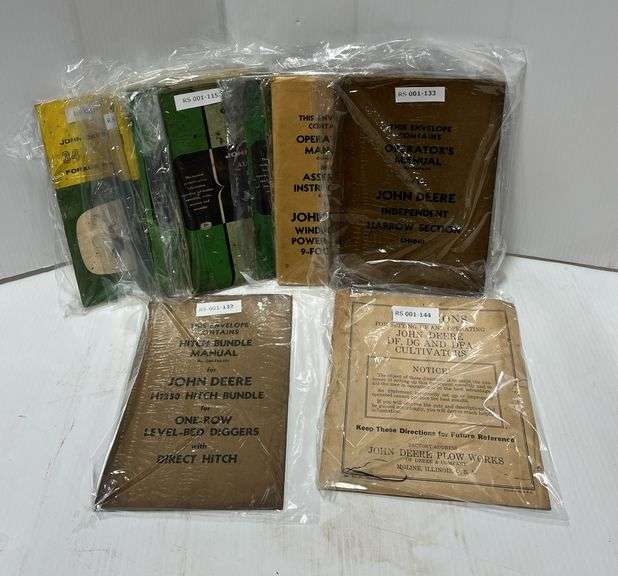(13) Vintage John Deere equipment owner manuals, includes 1927 John