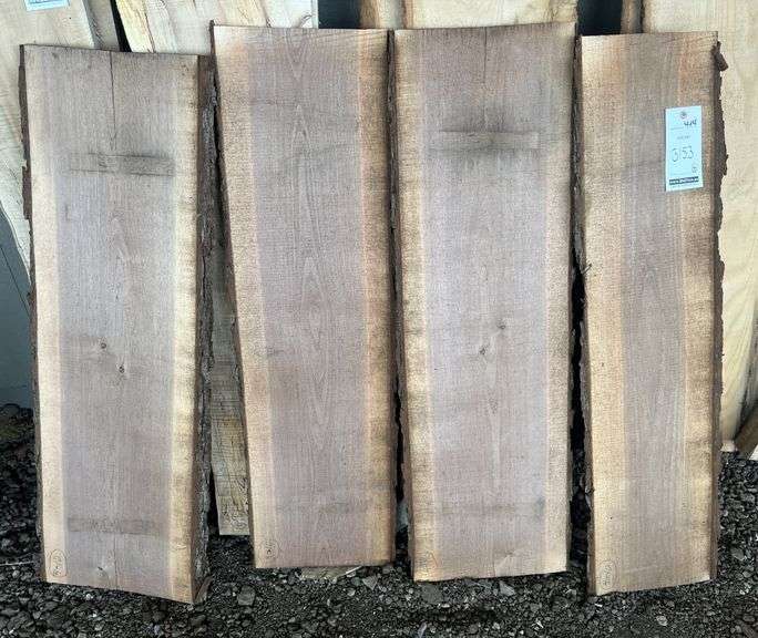 (4) Black walnut pieces, live edge, rough sawn, includes: One- 13
