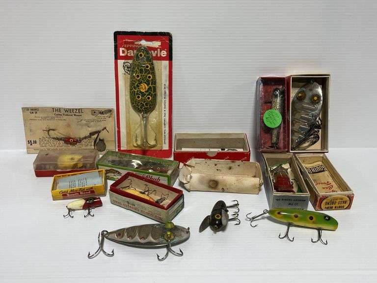 (12) Collectible lures with original containers, include The Weezel