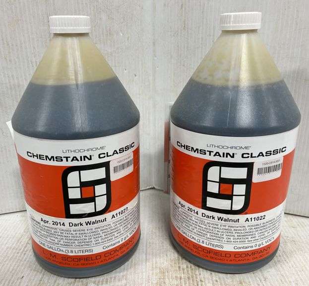 (2) Gallon Chemstain Classic dark walnut lithochrome cement stain, new ...