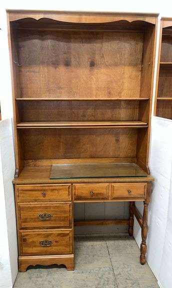 Moosehead Furniture main two-piece desk and hutch, overall- 41"W x 18"D x 76"H