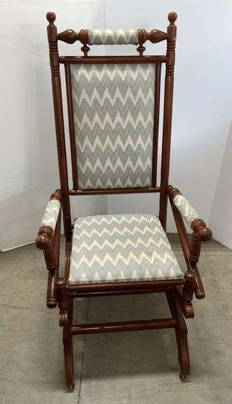 Old solid wood rocking chair, 22"W x 18"D x 45"H, used, works great