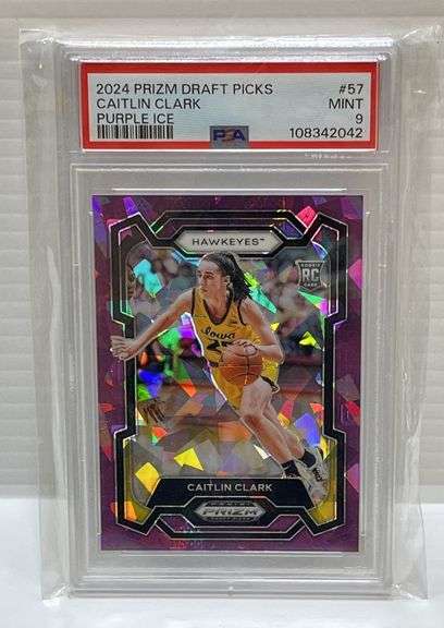 2024 Panini Prizm Draft Picks #57 Caitlin Clark "Purple Ice" Rookie Card, No. 142 of 149