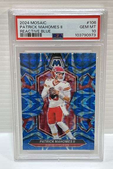 2024 Panini Mosaic #106 Patrick Mahomes II "Reactive Blue" Card