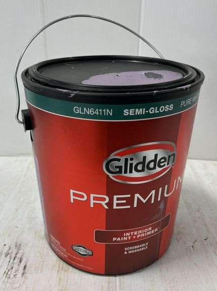 (1) Gallon of Glidden Premium interior paint and primer, semi-gloss ...