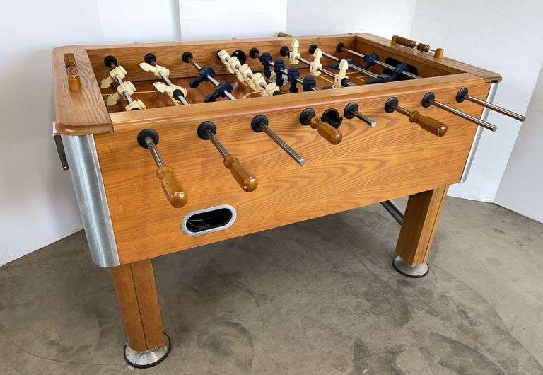 Foosball table with balls, 55"L x 32 1/2"W x 35"H